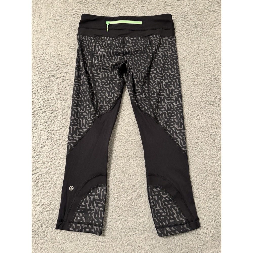 Lululemon Run Inspire Crop II Leggings Gray Black size 6 - Picture 7 of 7